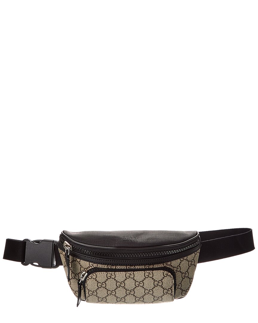 Gucci Large Gg Supreme Canvas & Leather Belt Bag In Sand