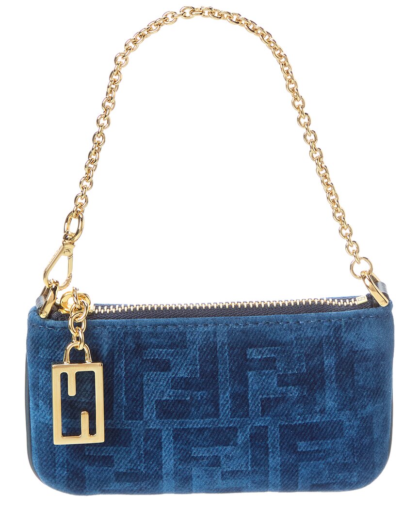 Fendi Baguette Mini Flocked Denim Pouch Women's | eBay
