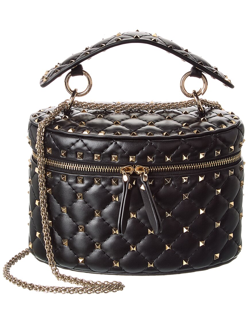 Valentino Garavani Valentino Rockstud Spike Leather Crossbody In Black