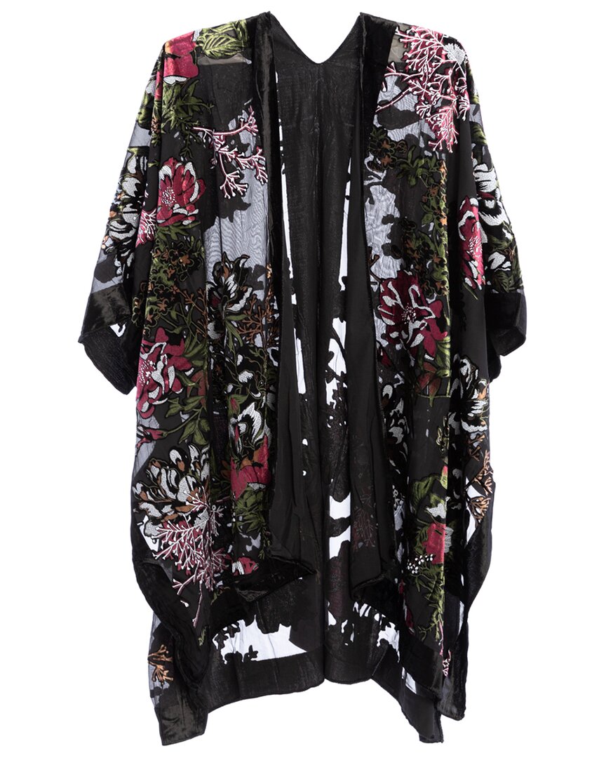 Saachi Velvet Poncho In Black