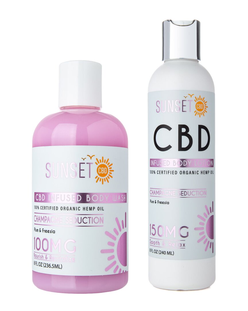 Sunset Champagne Seduction Cbd Infused Body Wash & Lotion Bundle