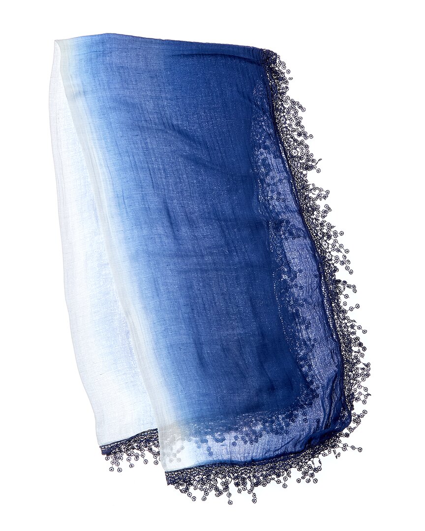 La Fiorentina Printed Scarf In Blue