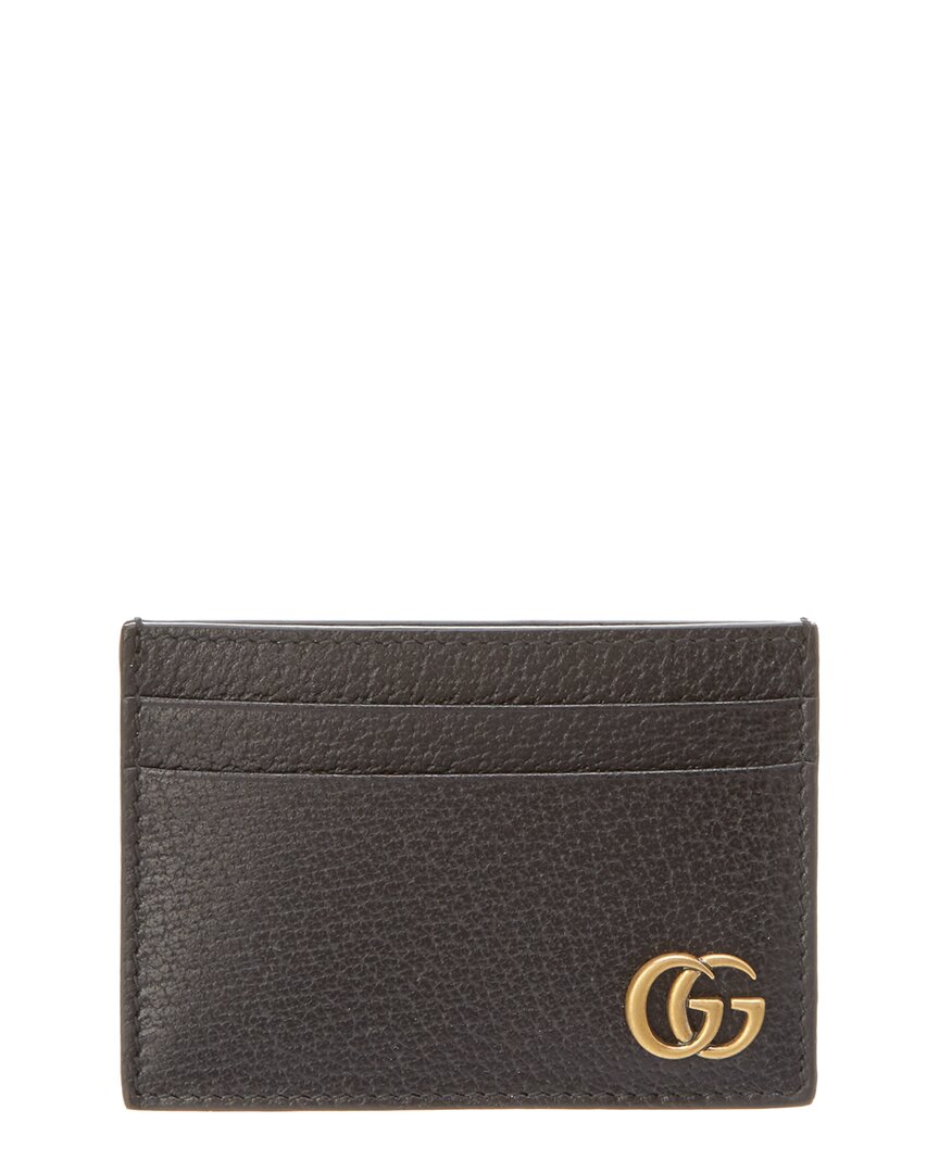 Gucci Gg Marmont Leather Money Clip Card Holder In Brown