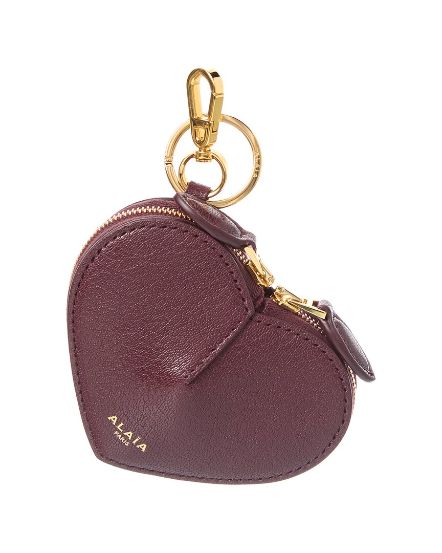 Alaïa Le Coeur Leather Coin Purse In Brown