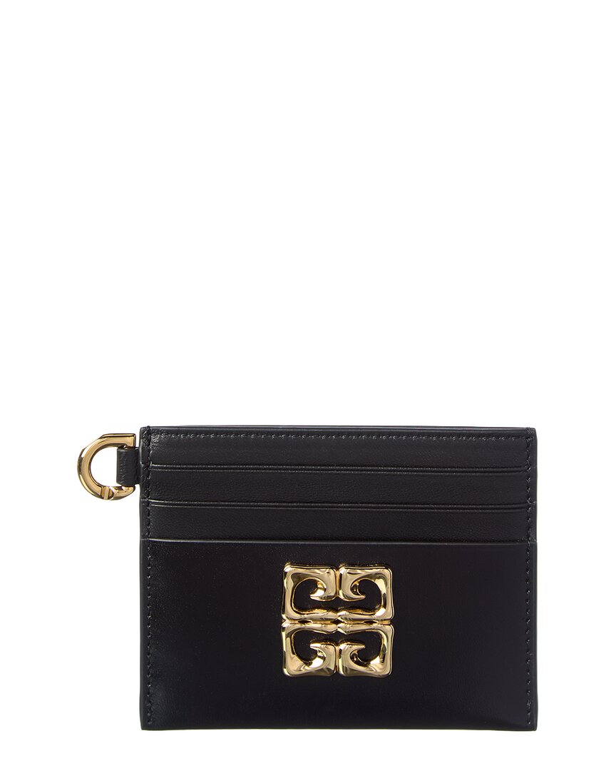 Givenchy 4g Leather Card Holder In Black