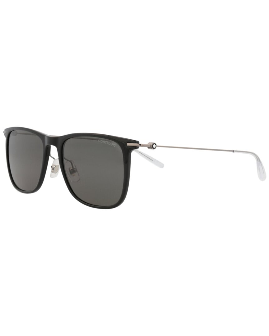 Montblanc Men's Mb0206s 53mm Sunglasses In Black