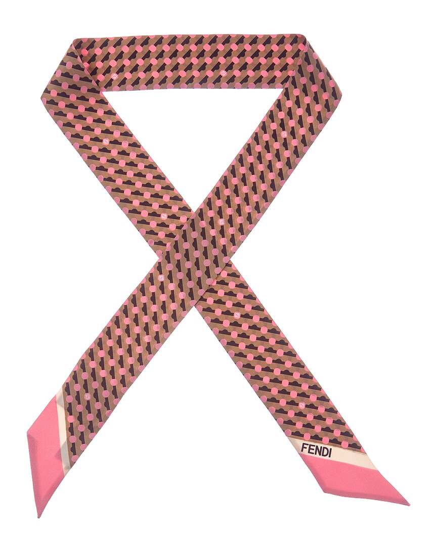 Fendi Wrappy Silk Scarf Women's Pink | eBay