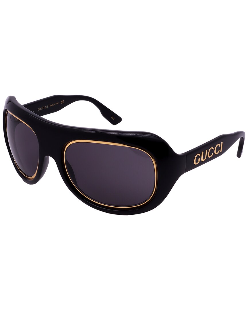 Gucci Grey Mask Mens Sunglasses Gg1108s 001 56 In Black,grey