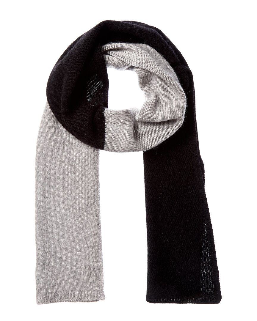 Portolano Colorblocked Cashmere Scarf In Black