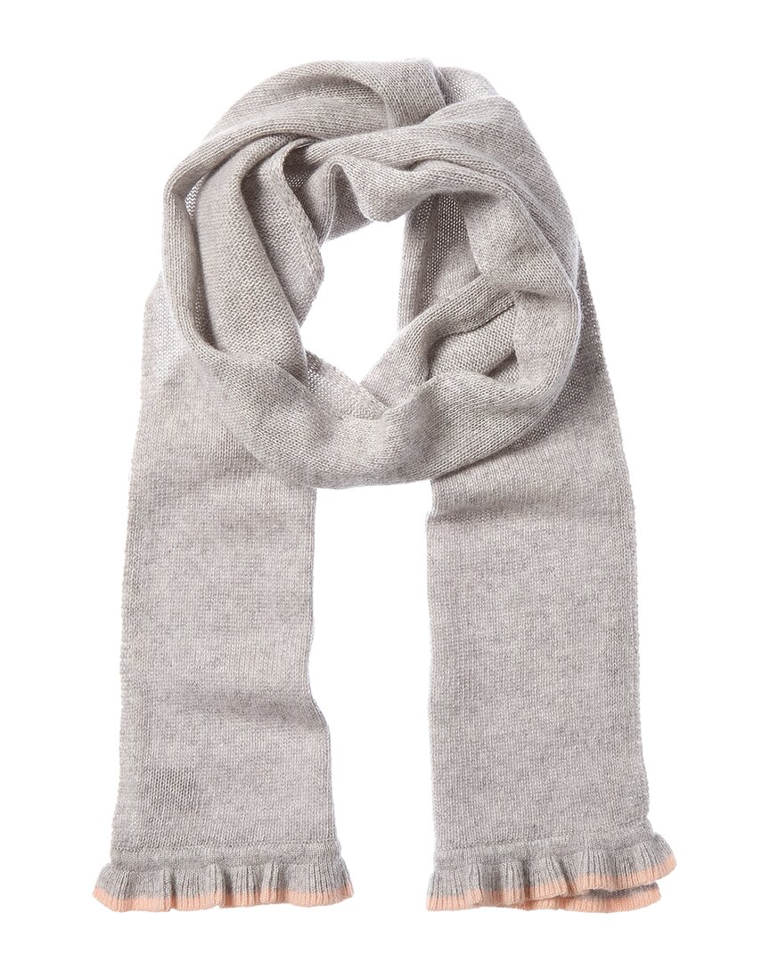 Portolano Ruffled Cashmere Scarf In Gray