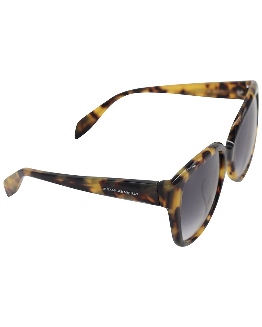Alexander Mcqueen Women's Brown Print Acetate Am0041s Sunglasses (authentic Pre-loved) In Gray