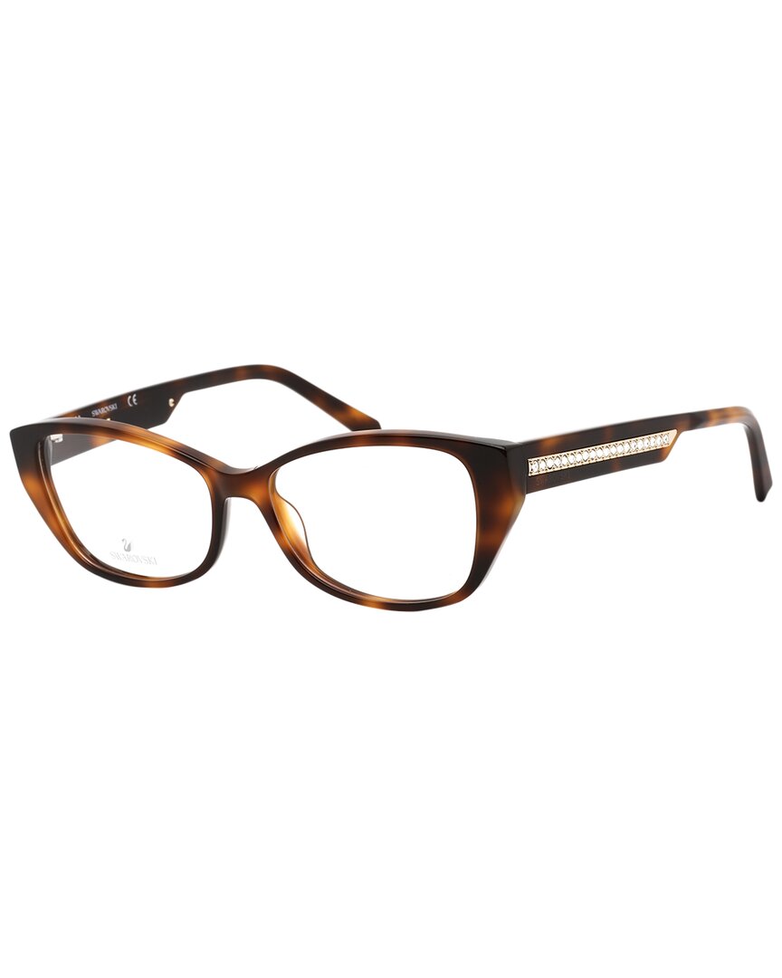 Swarovski Demo Cat Eye Ladies Eyeglasses Sk5391 052 53 In Brown
