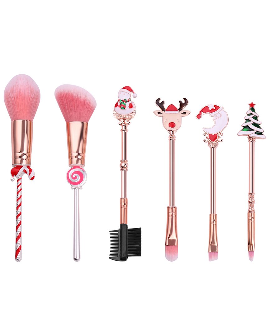 La Sante Holiday Edition: 6pc Christmas Fun Makeup Brush Set With Storage  Pouch
