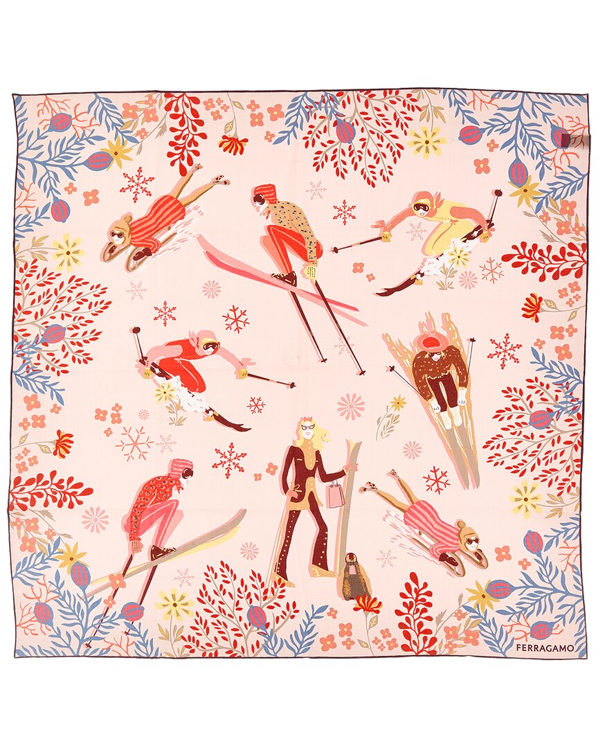 Ferragamo Silk Scarf In Pink