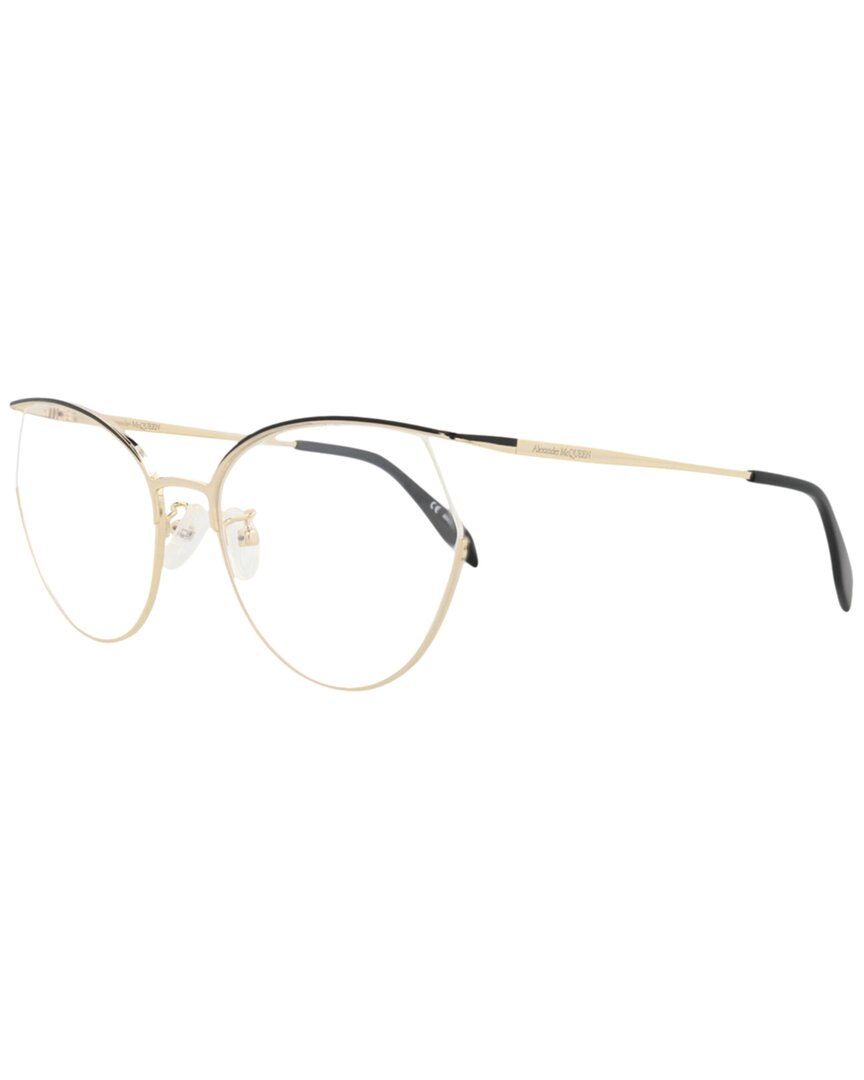Alexander Mcqueen Women's Am0256o 57mm Optical Frames In Gold