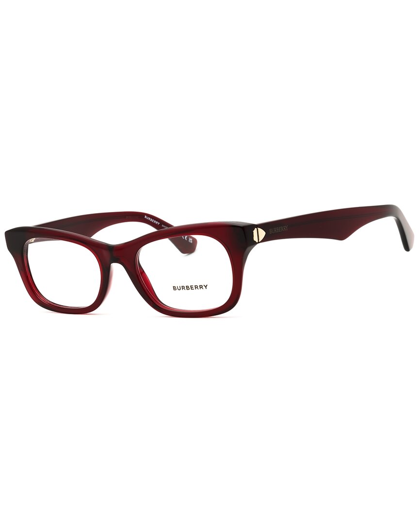 Burberry Ladies Red Rectangular Eyeglass Frames 0be2422 In Red