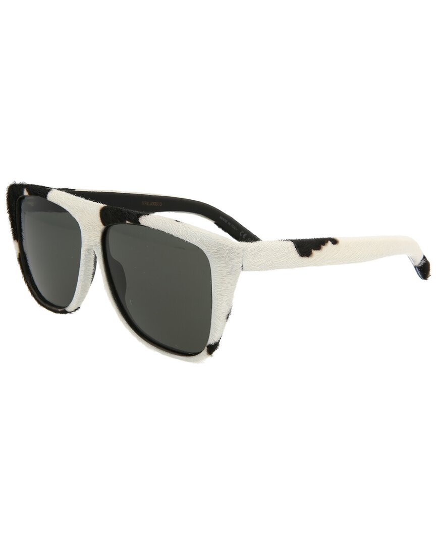 Shop Saint Laurent Unisex Sl1 59mm Sunglasses In White