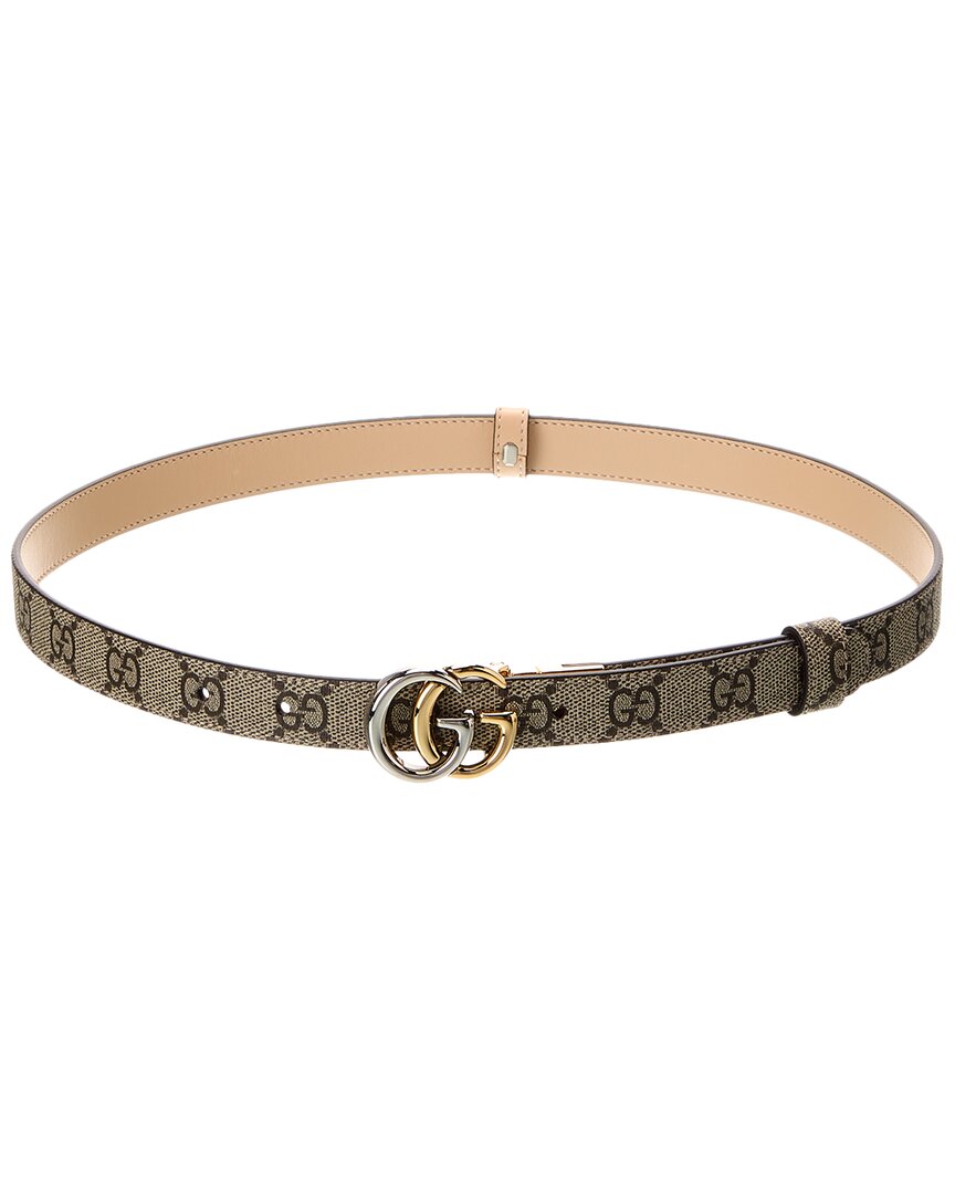 Gucci Gg Thin Marmont Belt In Gray