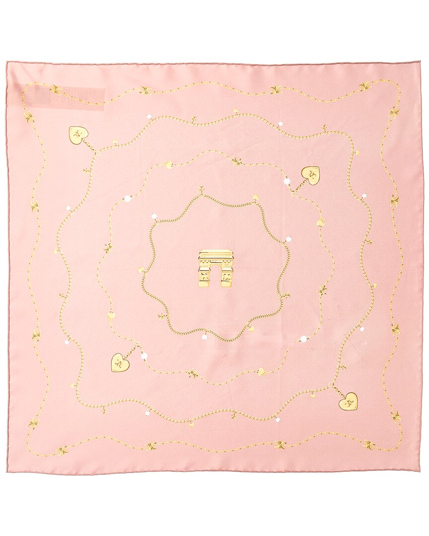 Celine Silk Bandana Scarf In Pink