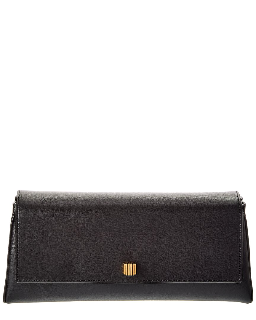 Khaite Audrey Leather Clutch In Black