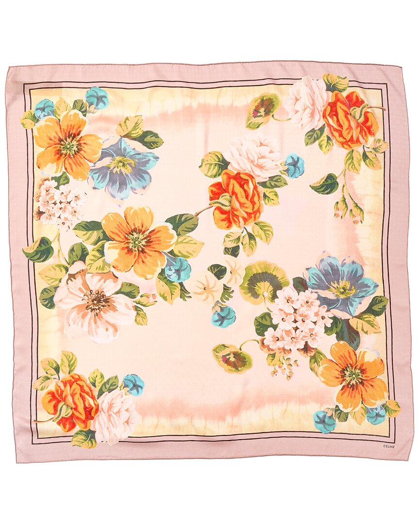 Celine Silk Scarf In Pink