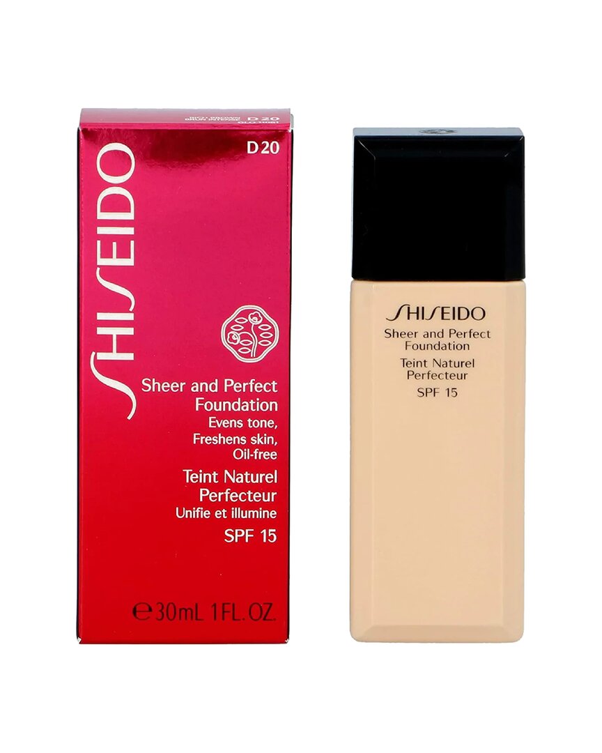 Shop Shiseido 1oz D20 Rich Brown Sheer And Perfect Foundation Spf 18