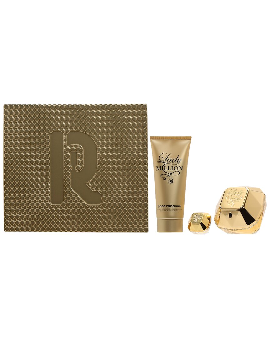 Rabanne Paco Women's Lady Million 3pc Set In Gold