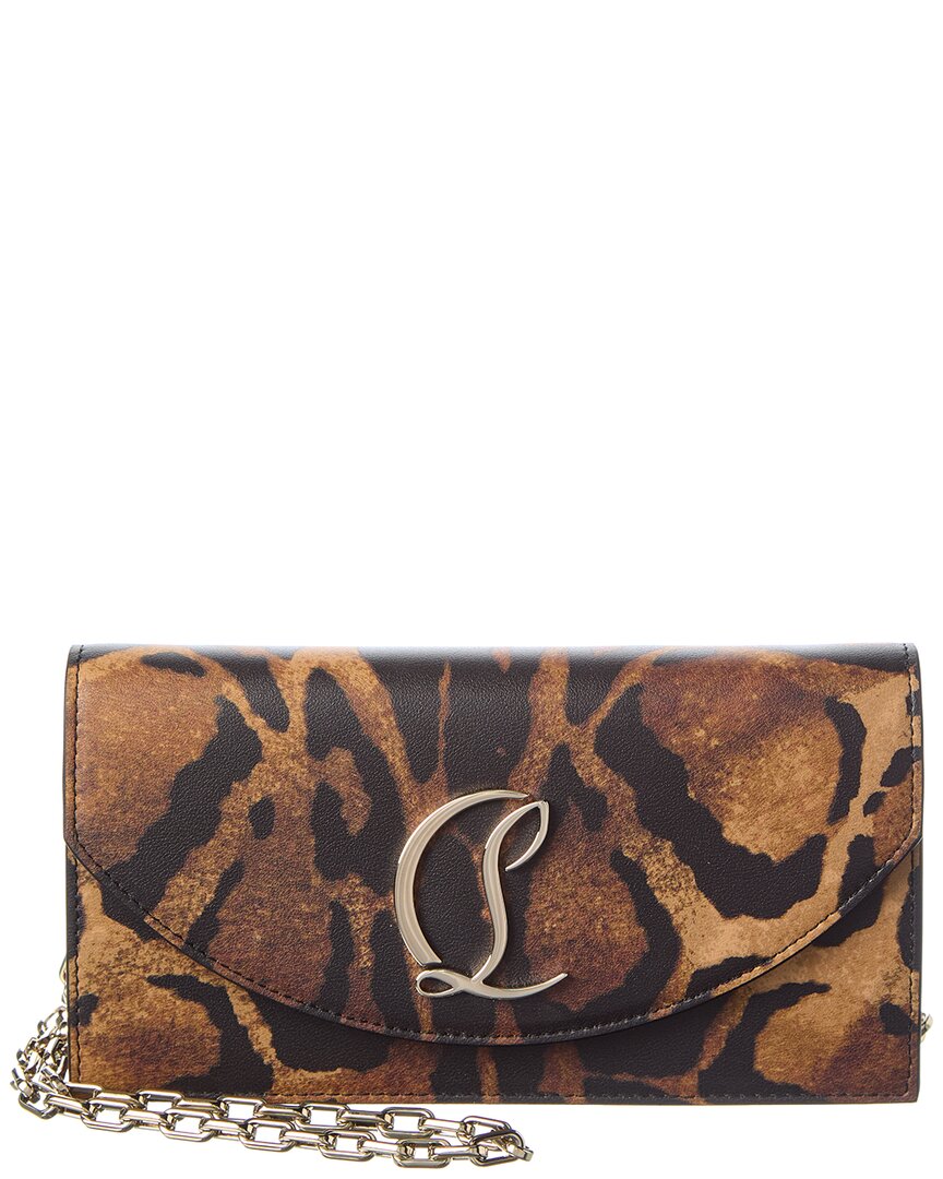 Christian Louboutin Loubi54 Leather Wallet On Chain In Brown