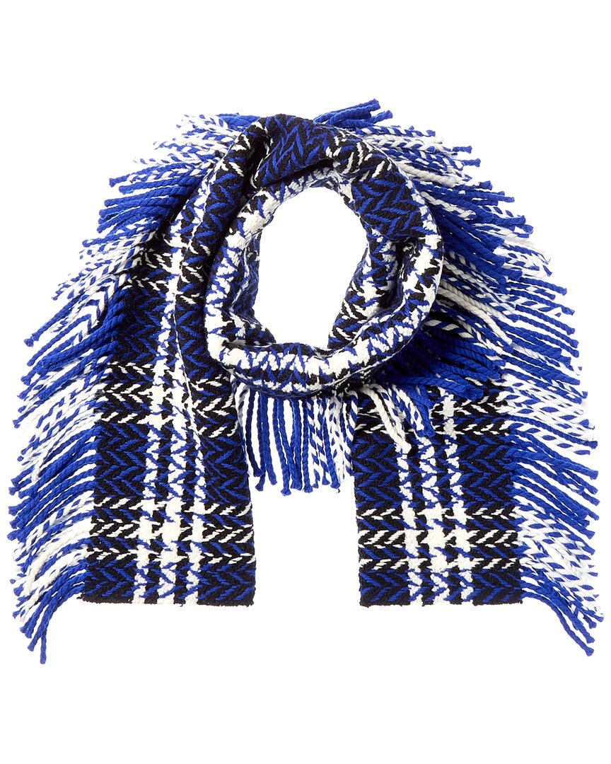 Burberry Check Wool Scarf In Brown