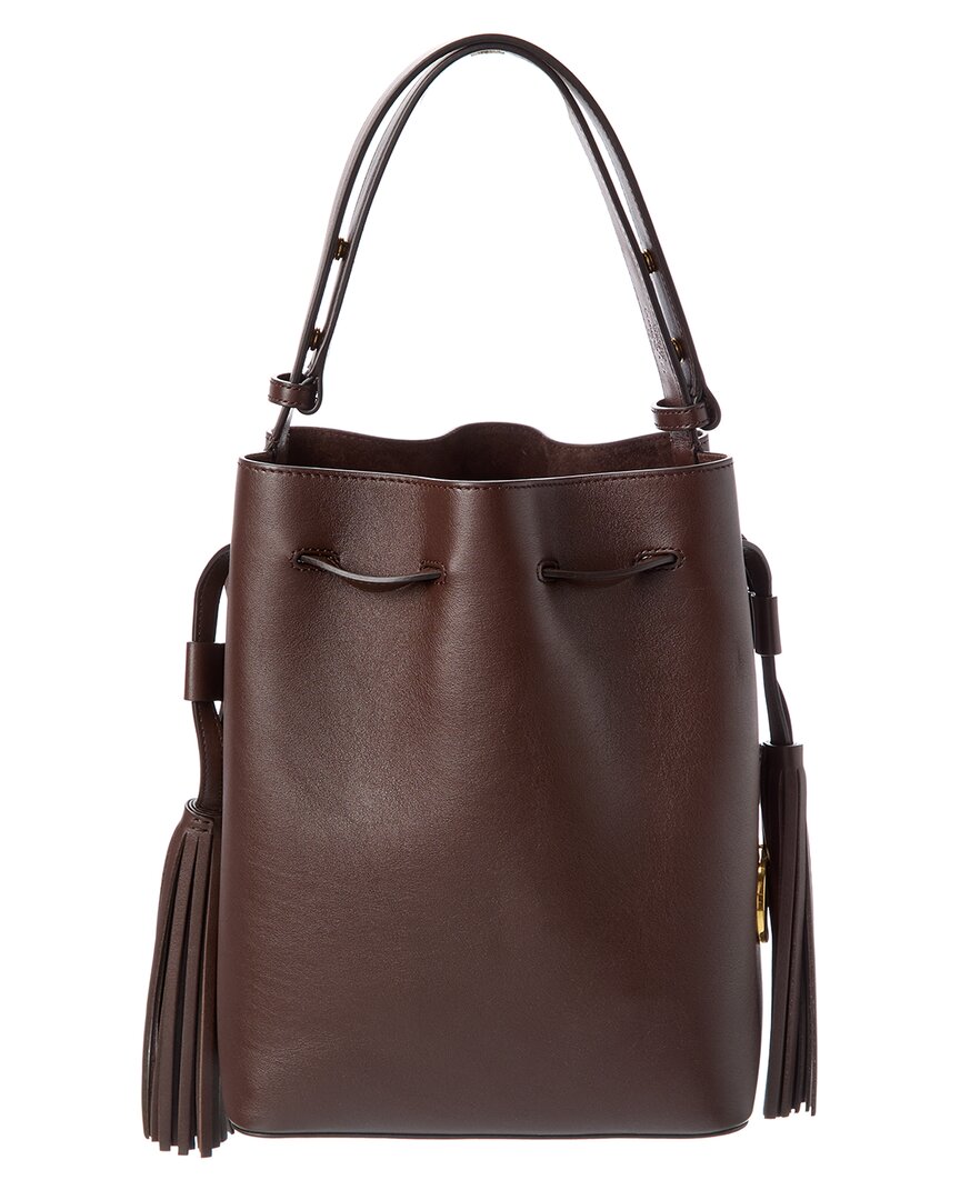 Valentino Garavani Valentino Vlogo Leather Bucket Bag In Brown