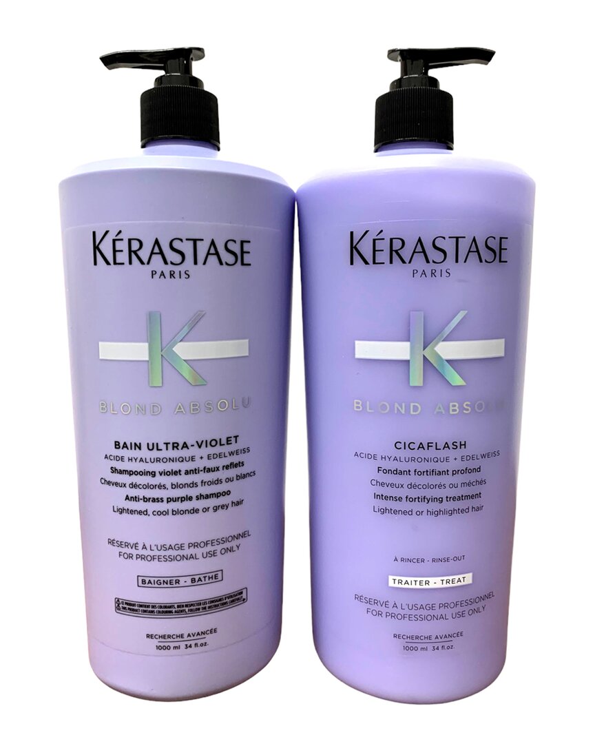 Kerastase 34oz Bain Ultra-violet Purple Shampoo & Conditioner