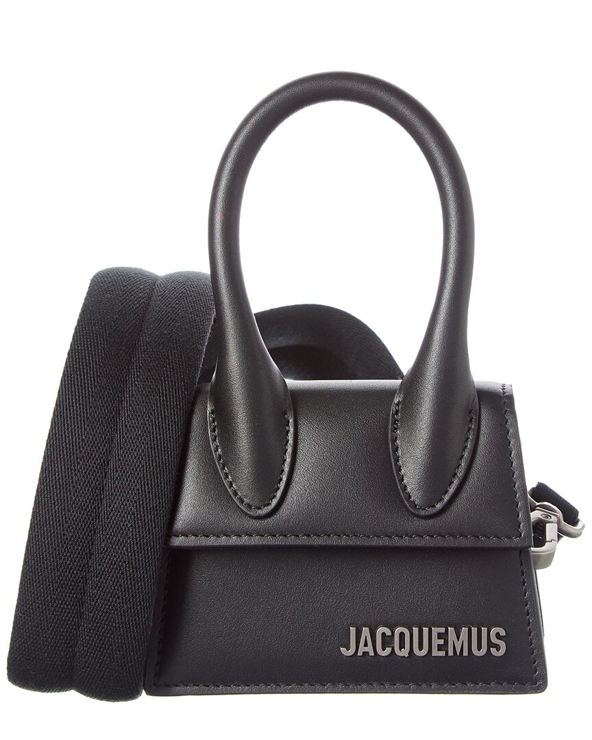 Jacquemus Le Chiquito Homme Leather Shoulder Bag In Black