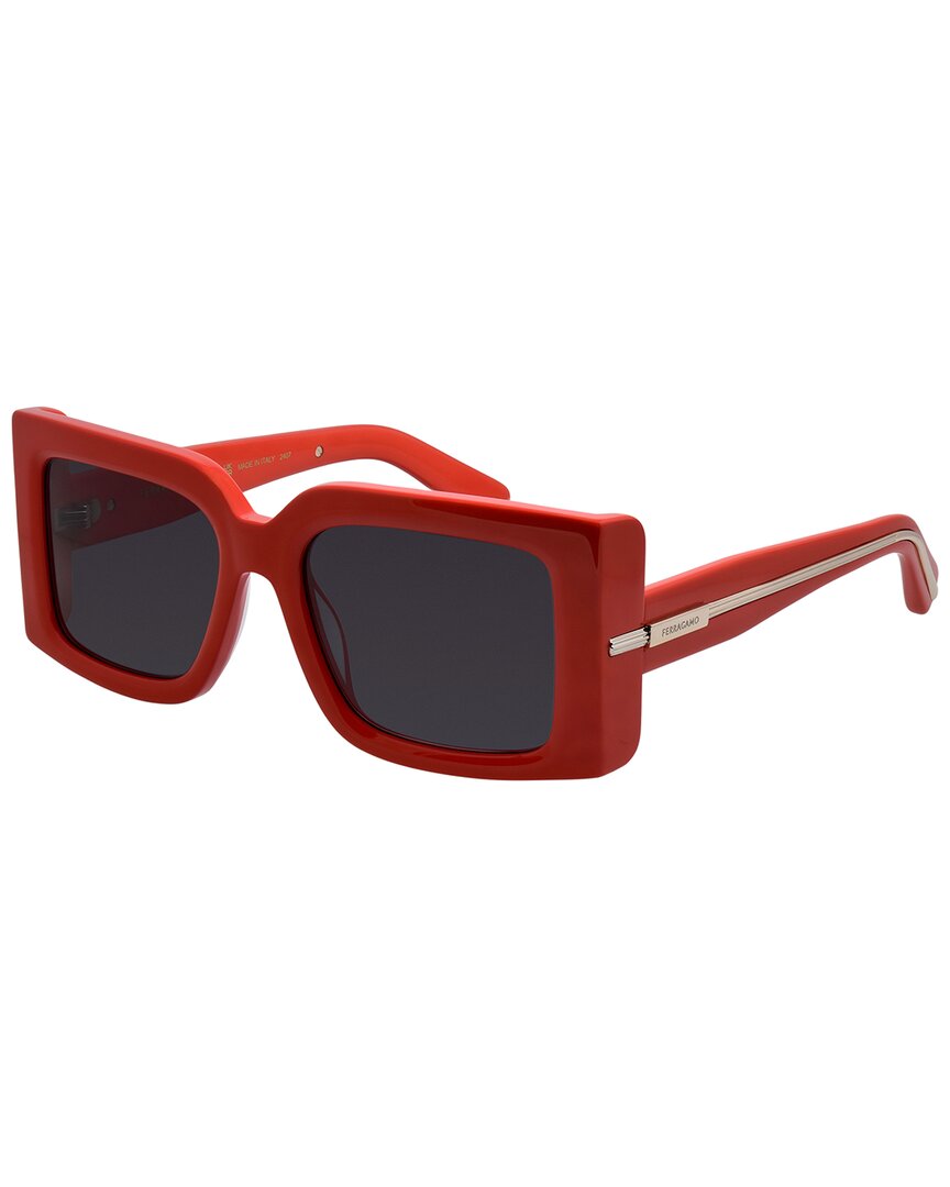 Ferragamo Sf 2032s 600 55mm Womens Square Sunglasses In Red