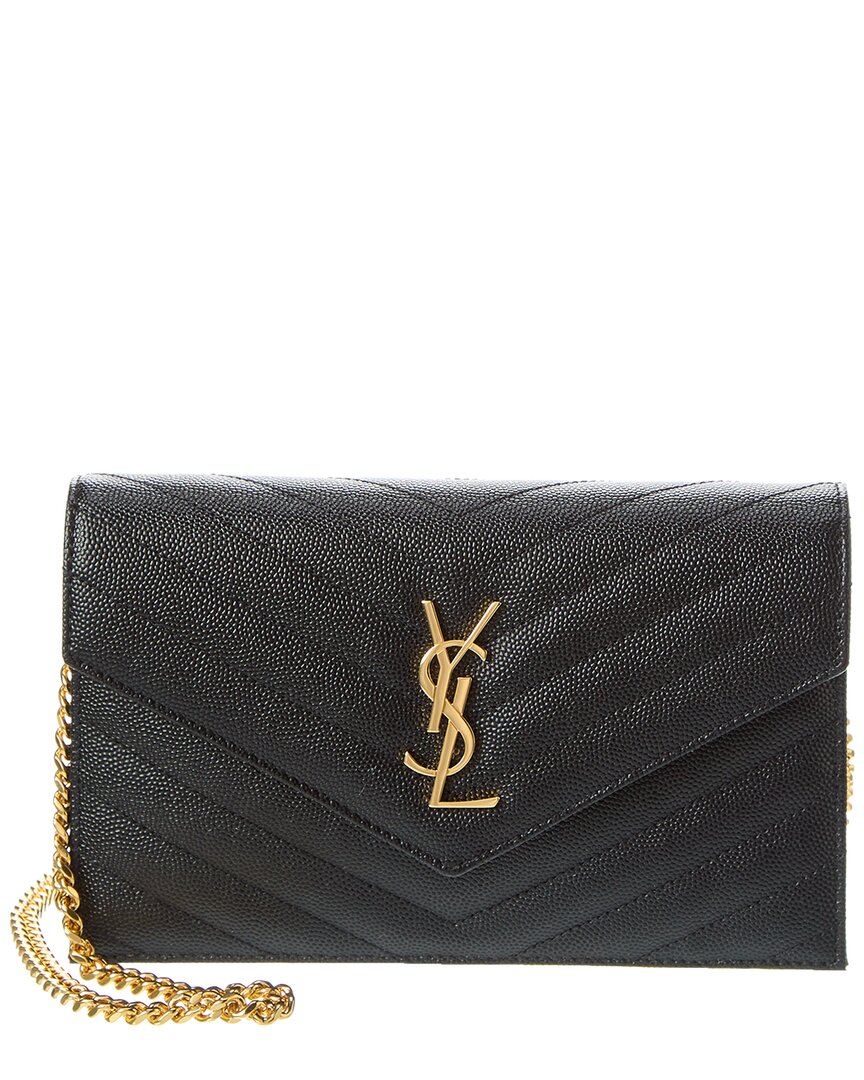 Saint Laurent Cassandre Matelasse Leather Shoulder Bag In Black