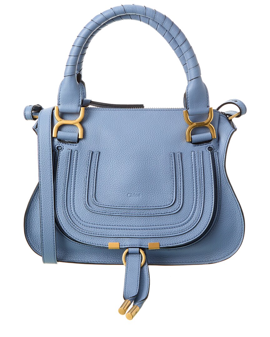 Chloé Marcie Small Shoulder Bag In Blue