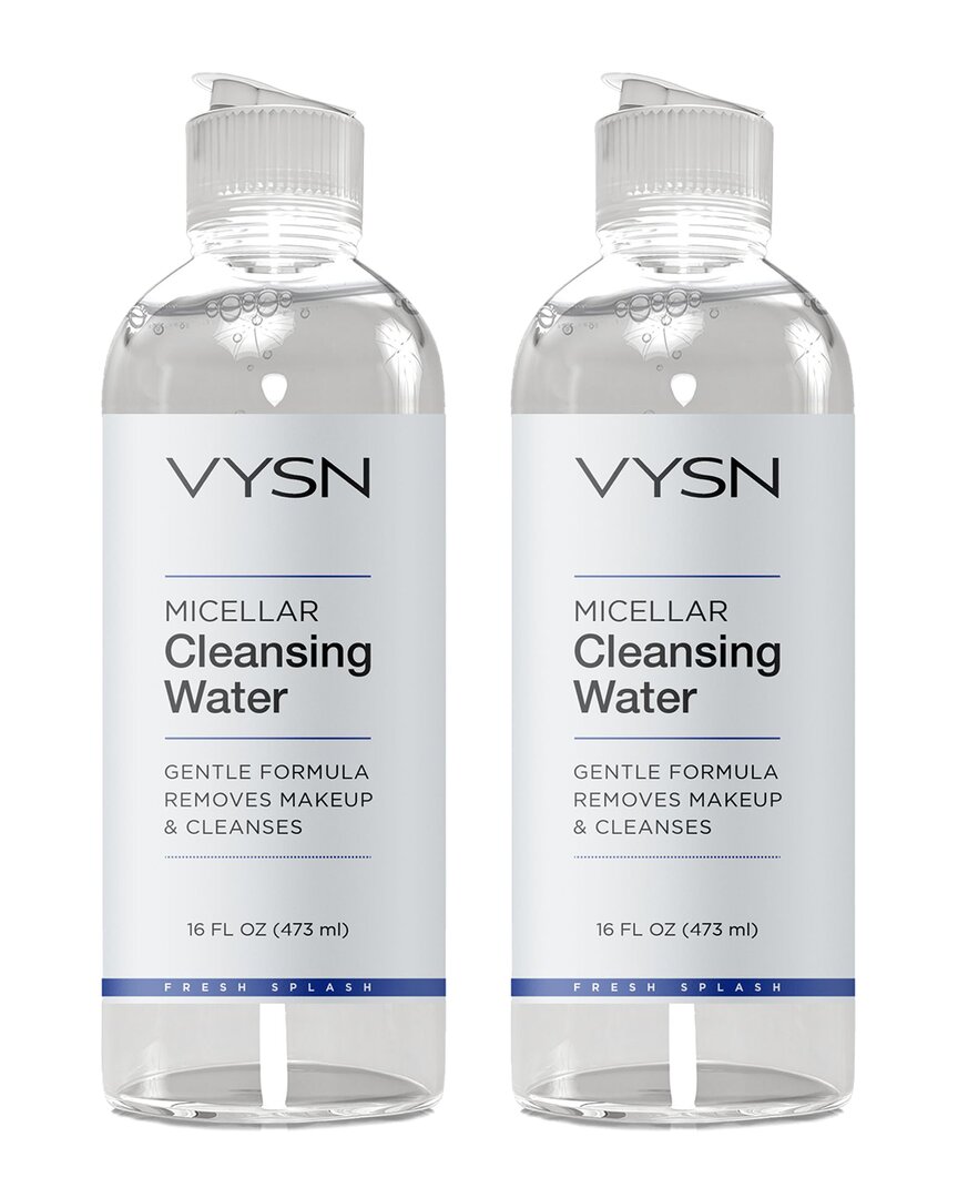 Vysn Unisex 16oz Micellar Cleansing Water - Gentle Formula Removes Makeup & Cleanses - 2 Pack In White