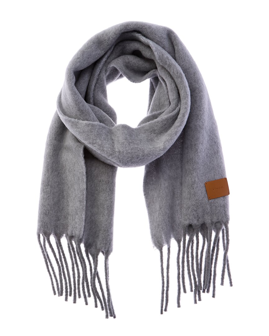 Vince Lofty Solid Leather-trim Wool & Alpaca-blend Scarf In Brown