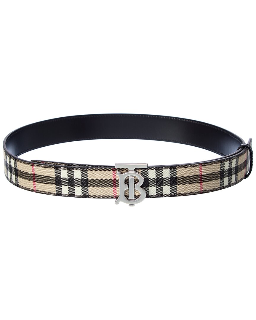 Burberry Beige Monogram Motif Vintage Check Reversible Belt - Men's -  Leather/thermoplastic Polyurethane (tpu)/cotton in White for Men