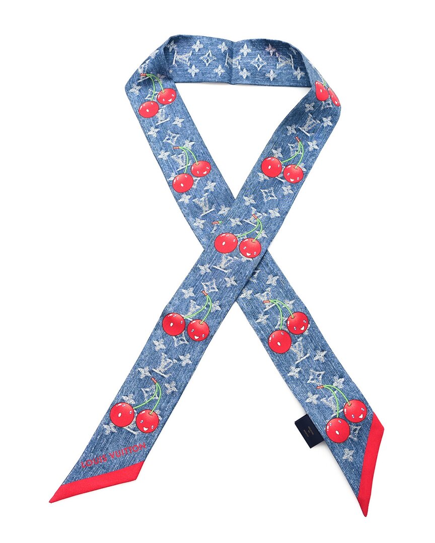 Pre-owned Louis Vuitton Lv X Tm Silk Monogram Cerises Bandeau (authentic Pre-loved)