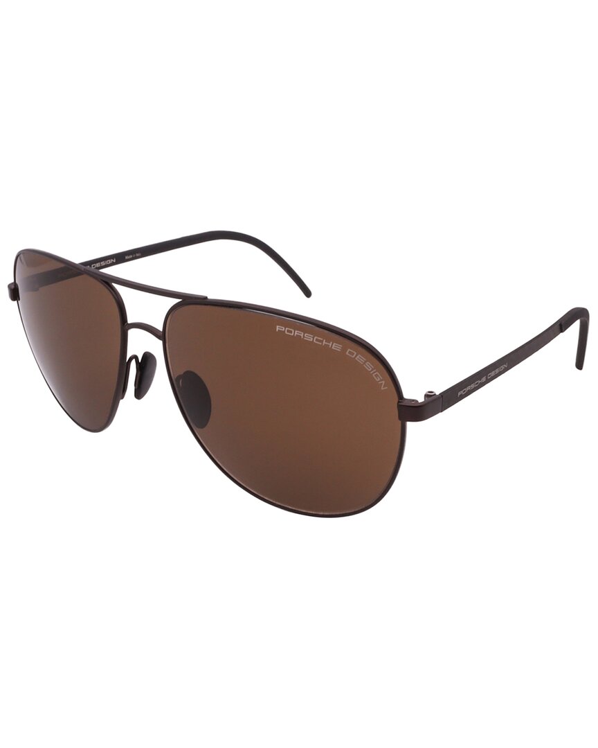 Porsche Design Men's P8651c 63mm Sunglasses In Brown