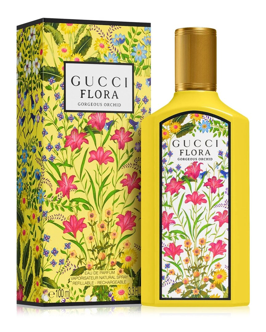 Gucci Flora Gorgeous Orchid Eau De Parfum 3.3 oz / 100 ml Eau De Parfum Spray In Transparent