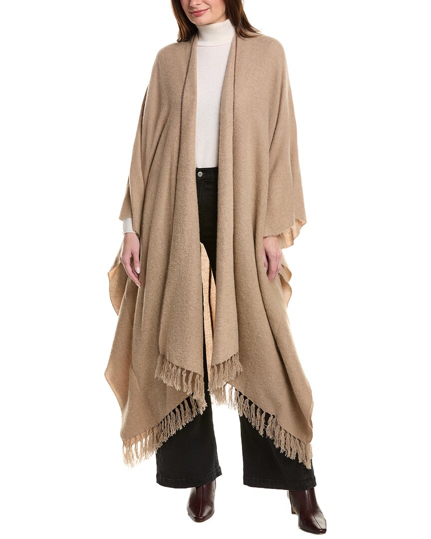 Brunello Cucinelli Wool Poncho In Brown