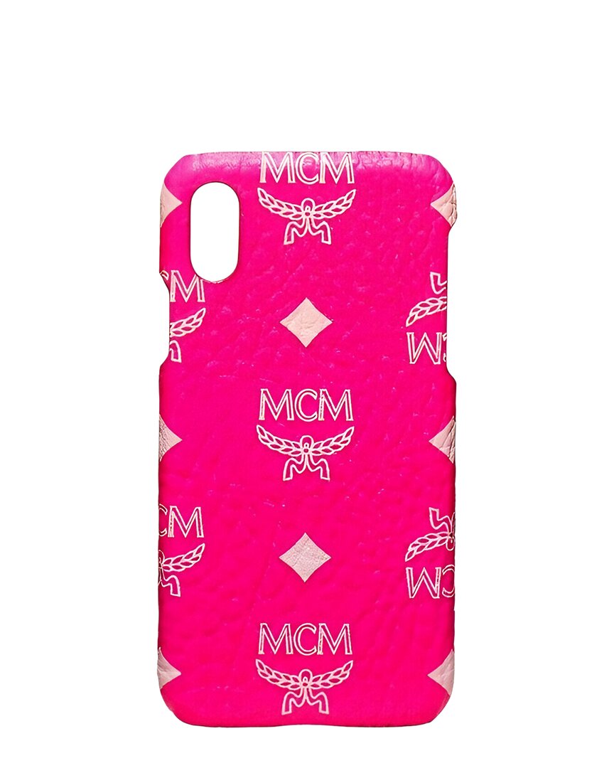Mcm Iphone X/xs Cover In Pink