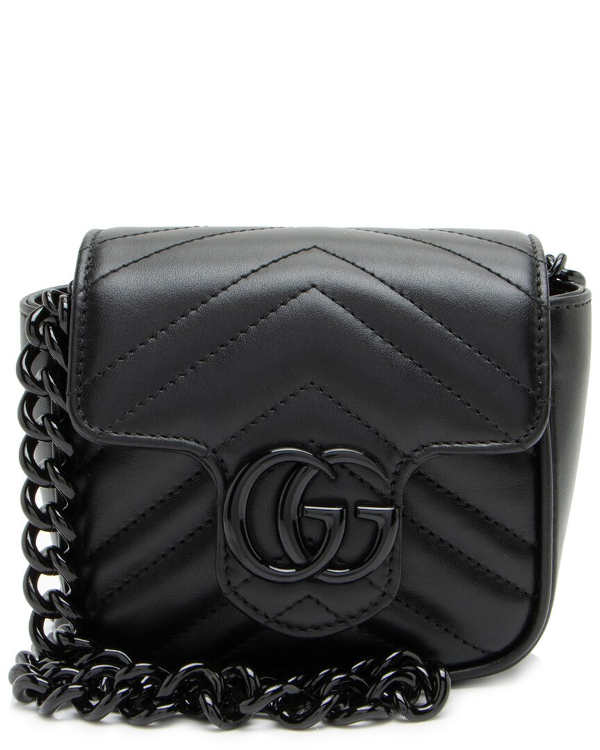 Gucci Gg Marmont Leather Belt Bag In Black