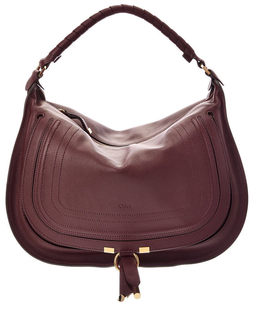 Chloé Marcie Leather Satchel In Brown