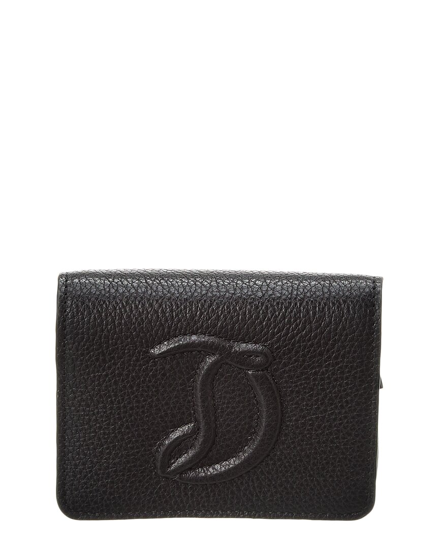 Shop Christian Louboutin By My Side Mini Leather Wallet In Black