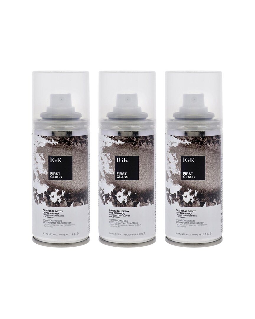 Igk Unisex 2oz First Class Charcoal Detox Dry Shampoo - Pack Of 3 In Brown
