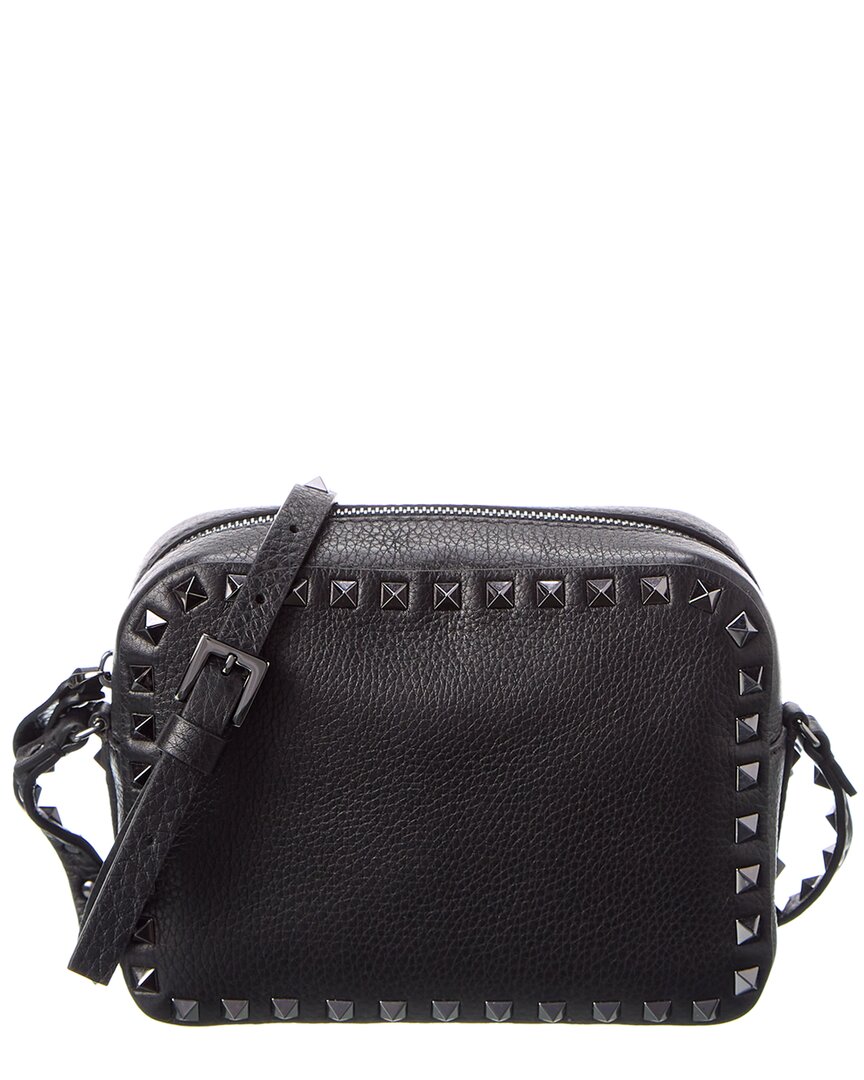 Valentino Garavani Rockstud Grainy Leather Camera Bag In Black ModeSens