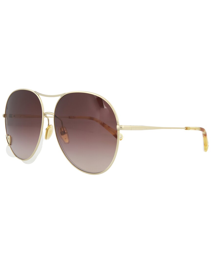 Chloé Women's Ch0028s 63mm Sunglasses In Gold