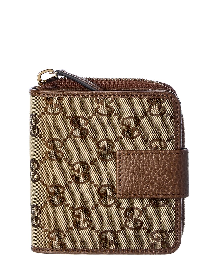 Gucci Gg Canvas & Leather Coin Purse In Beige ModeSens